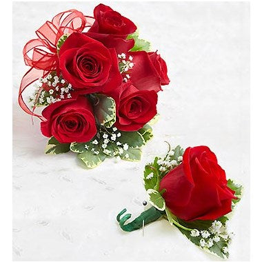 Prom corsage and boutonniere set