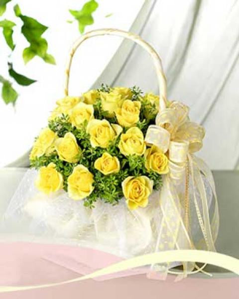 Yellow Rose Basket