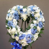 Lush Blue and White Open Heart
