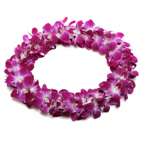 Double Purple Orchid Lei – De Young Flowers