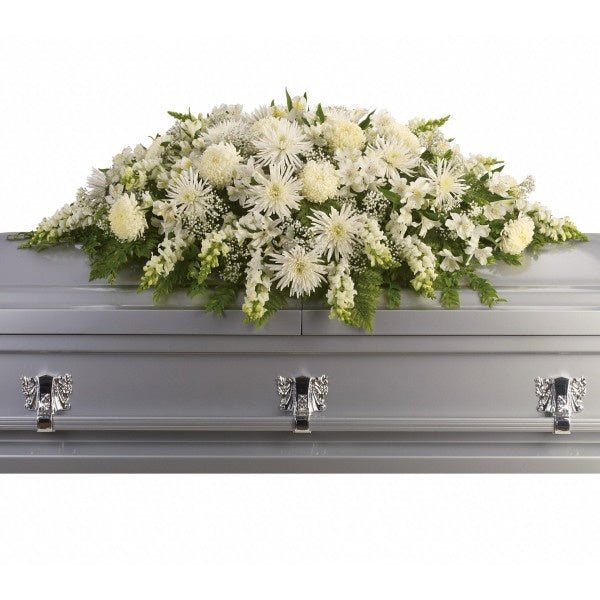 White Casket Spray