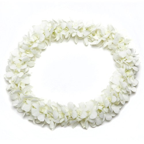 Double White Orchid Lei