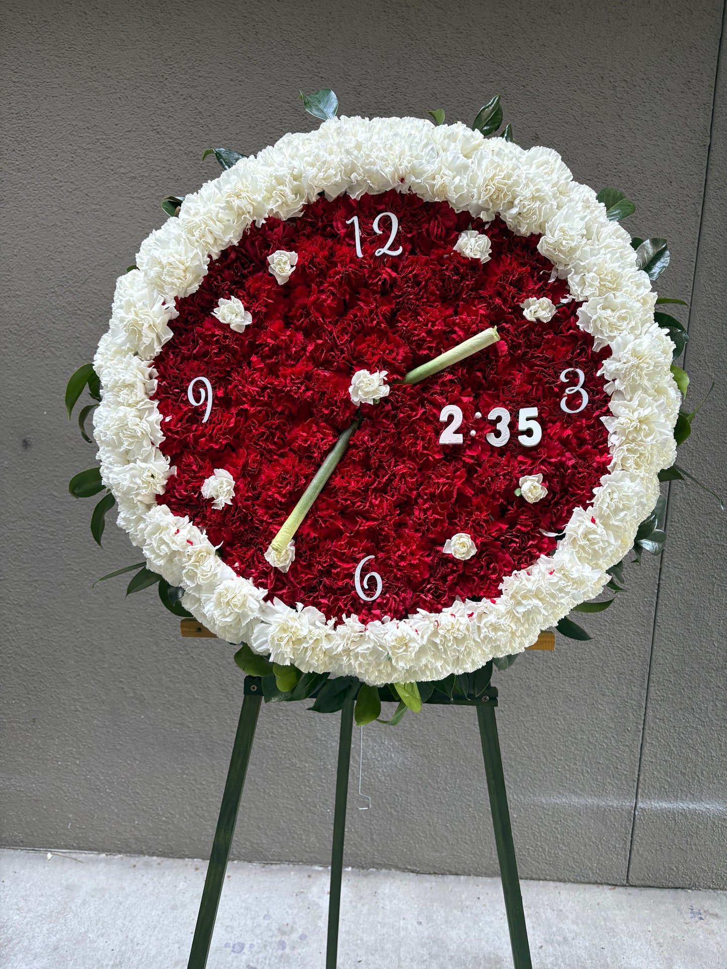 Funeral Flowers Clock Tribute