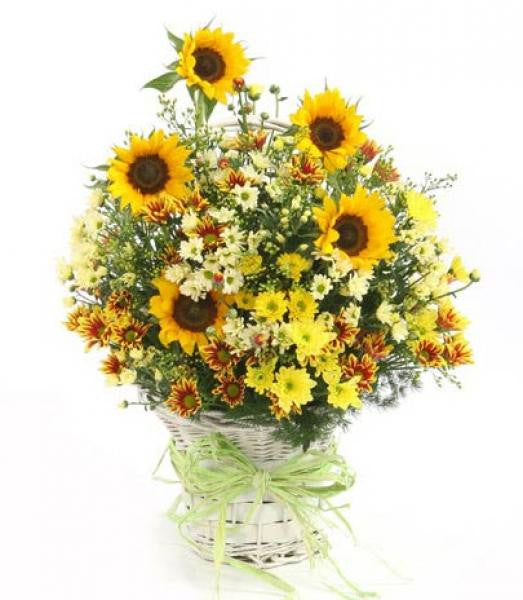 Summer Sunflowers Basket