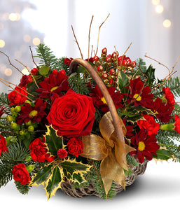Christmas Flowers Basket