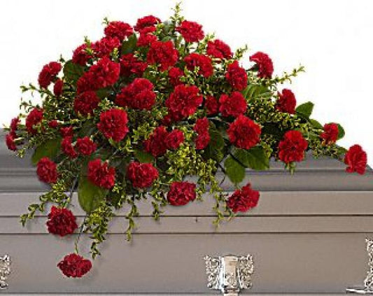Red Carnation Casket Spray