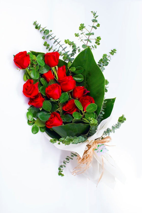 Dozen Red Roses Wrapped