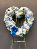 Lush Blue and White Open Heart