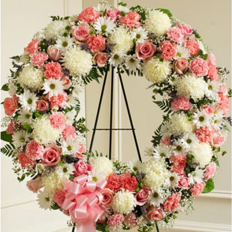 Pink and White Wreath