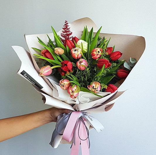 Wrapped Tulip Bouquet