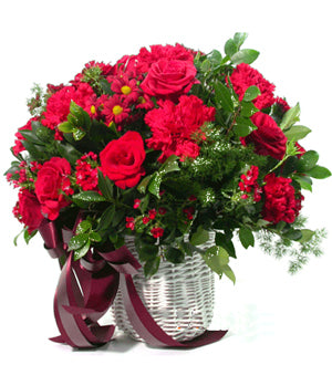 Romance Red Flowers basket