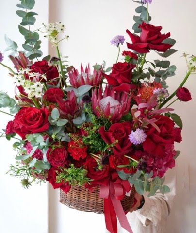 Rose and Protea Basket